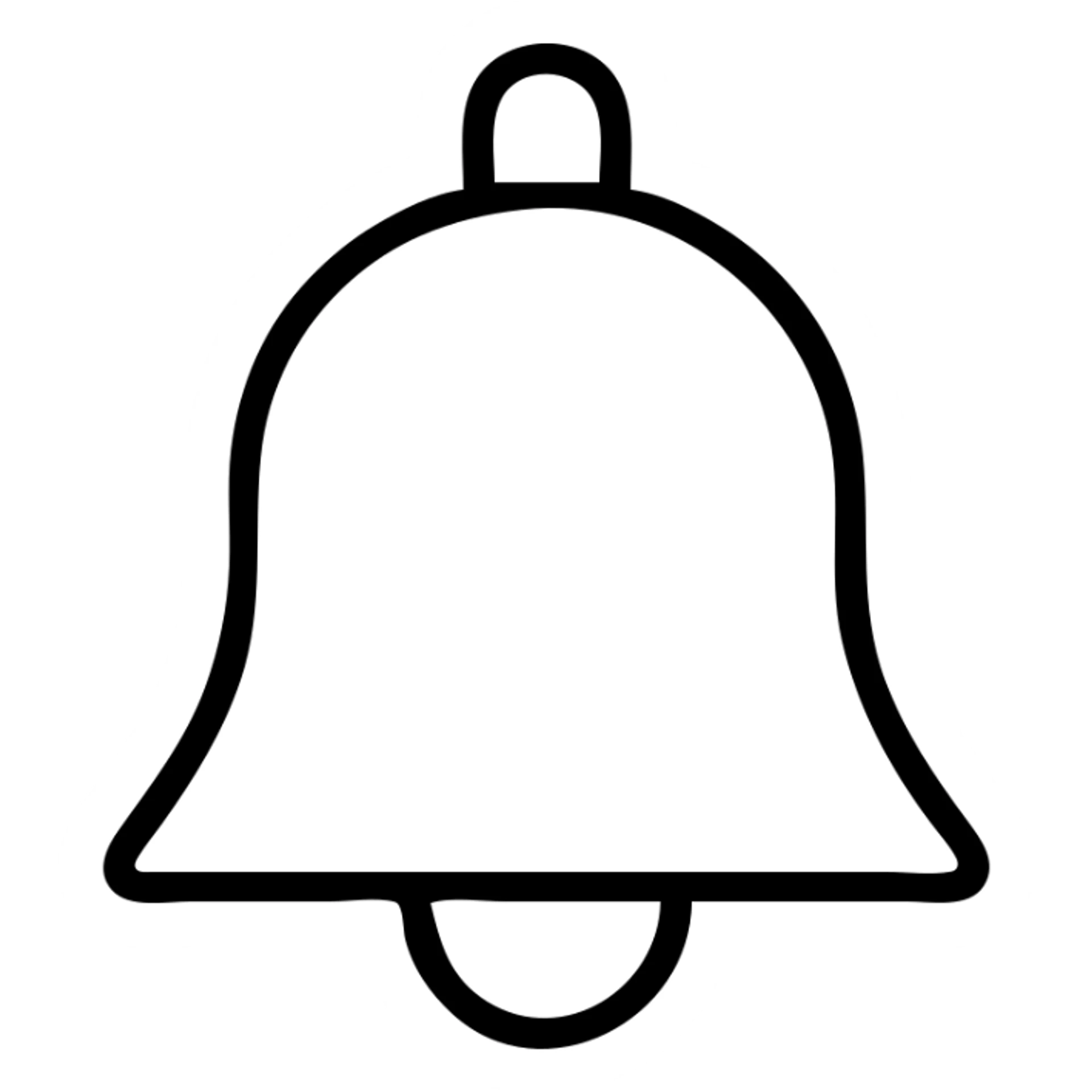 a bell icon with black outline and no fill sticker
