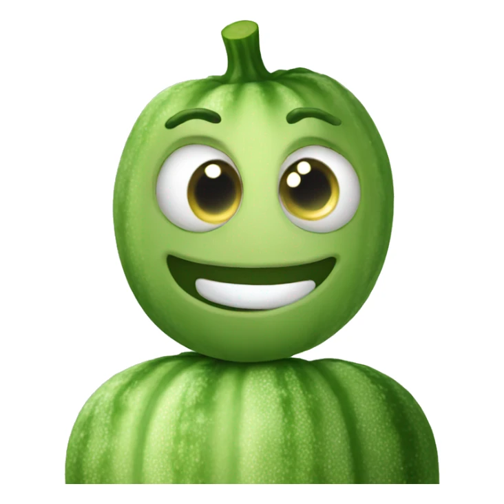 Emoji cucumber eyes big smile sticker