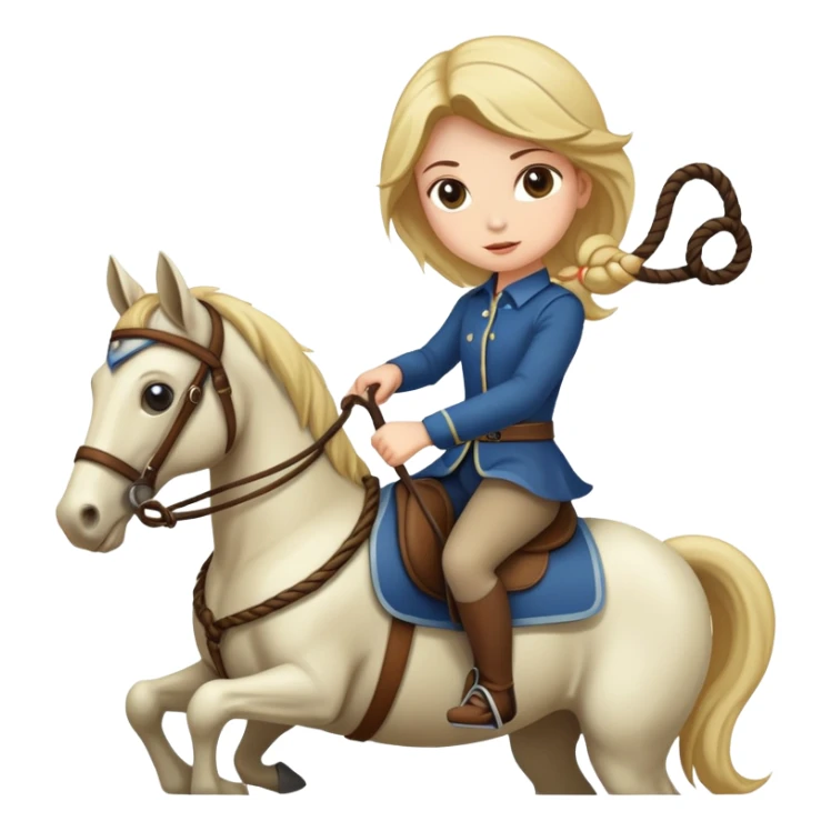 girl riding a horse holding a whip sticker