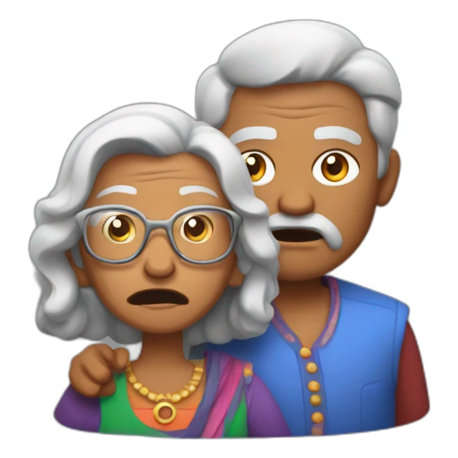 indian man angry at granny redeeming google play card sticker