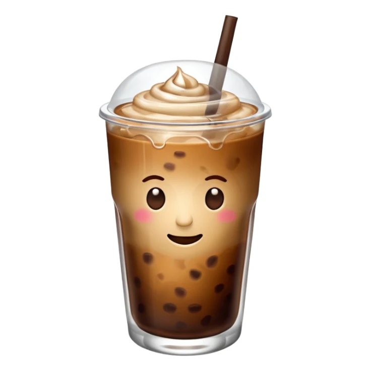 iced coffee with no eyes on the glass  sticker