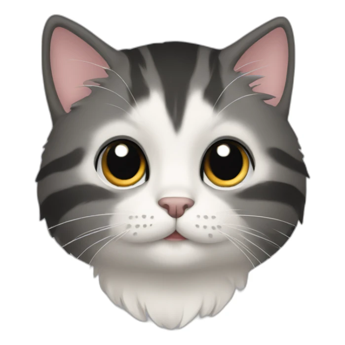 cat with black hair and black eyes sticker