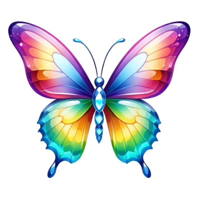 One Shiny-Colorful-Sparkly-Rainbow-Gradient-Crystal-Gem-Butterfly-Crystal-Fly sticker