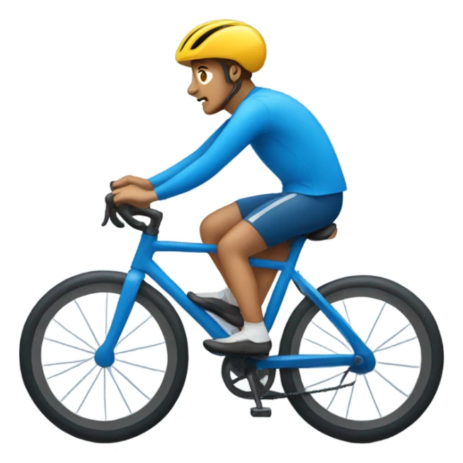cyclist riding blue bike sticker