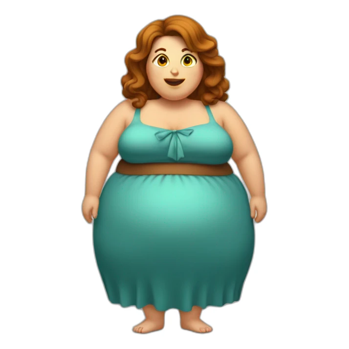obese-woman-big-belly-cheveux-marron sticker