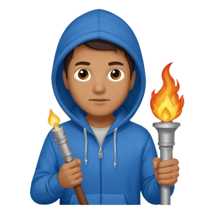 blue hoodie man The torchbearer sticker