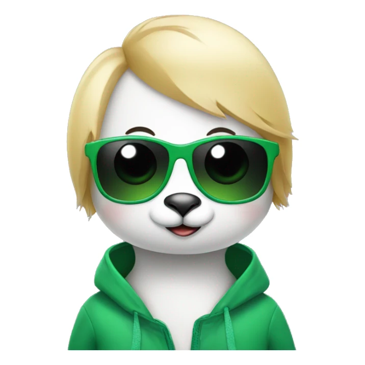 Little penguin with blond hair wearing green sunglasses  sticker