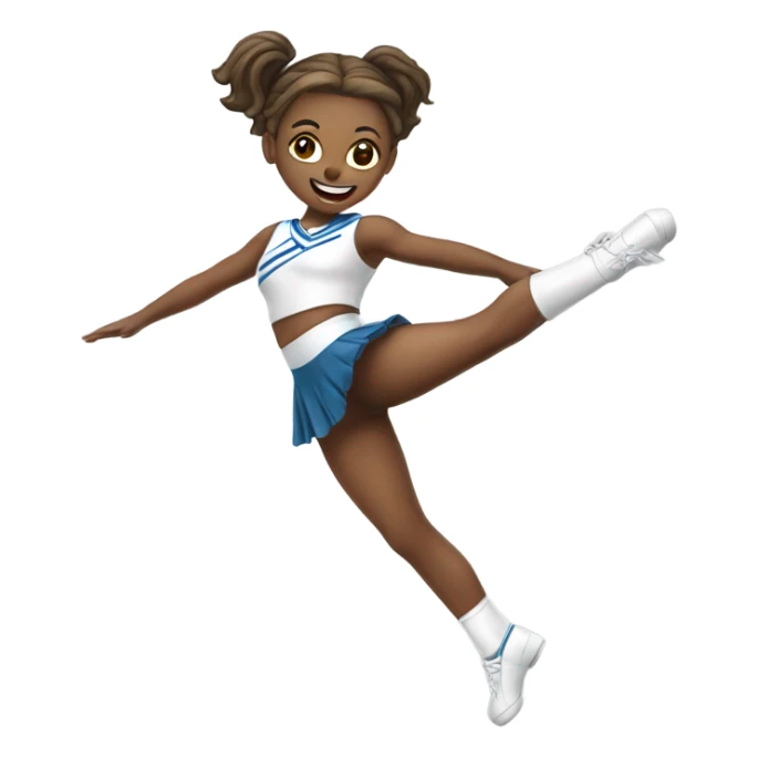 White-Jumping-Splits-Cheerleader-pigtails  sticker