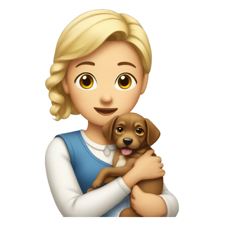 Lady holding dog like baby sticker