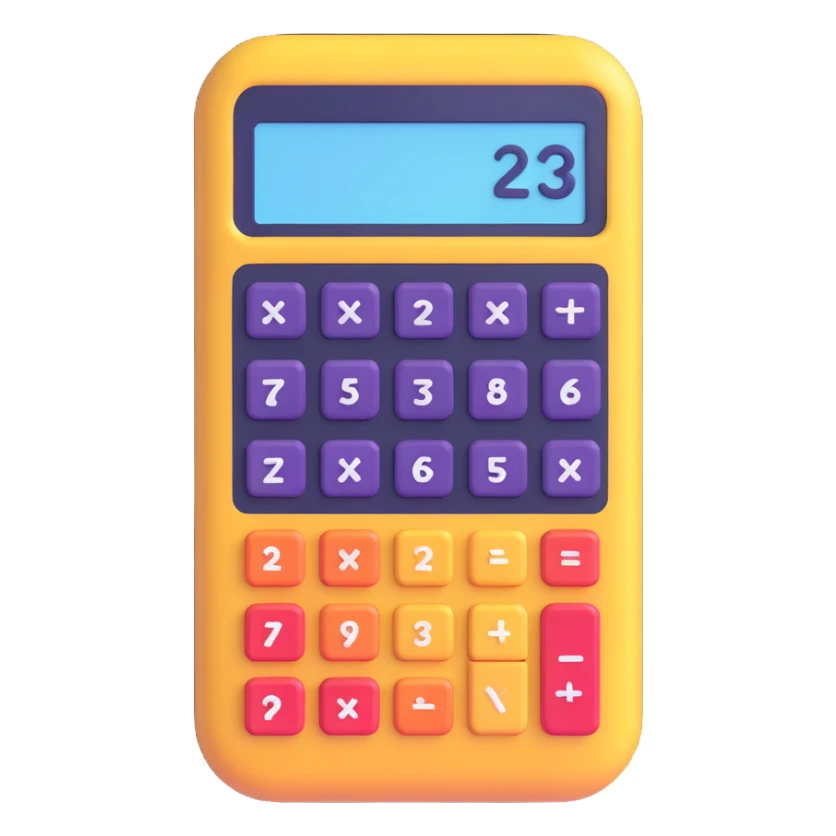 3d emoji style of a calculator sticker