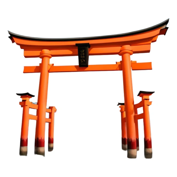 ​Cinematic Realistic Itsukushima Shrine, depicted as the iconic floating torii gate and shrine complex on the water, with vibrant vermilion hues contrasting against the serene blue sea and sky, rendered with intricate architectural details and soft, ethereal lighting that captures its spiritual beauty, sticker