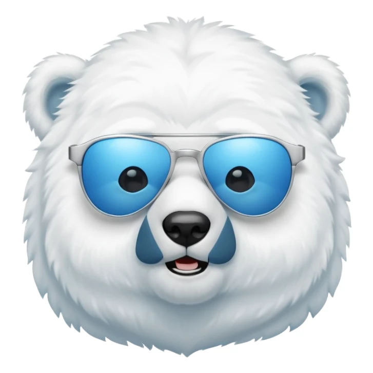 baby Polar bear with blue sun glasses sticker