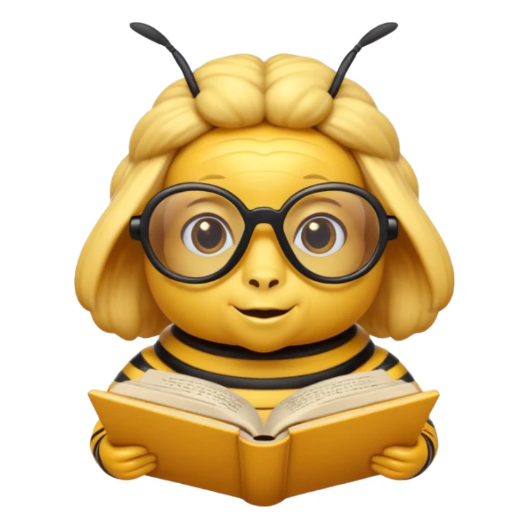 bees with books with opticals sticker