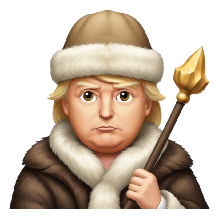 Donald Trump is a king in a fur hat, holding a staff
hyper realistic sticker