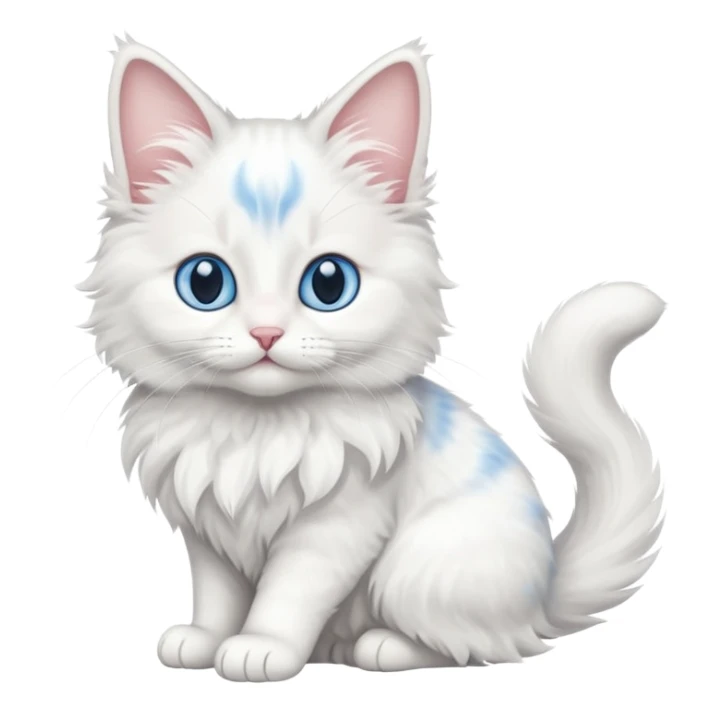 full body of baby Turkish Angora cat  sticker