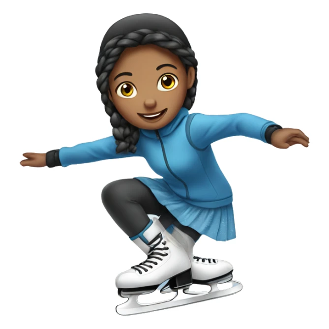 young girl ice skating sticker