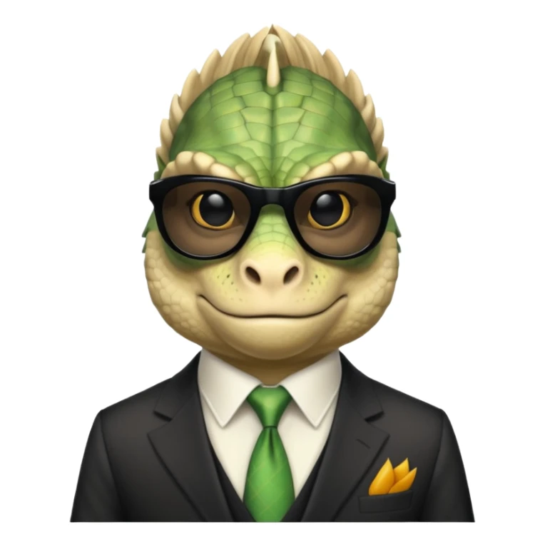 capitalist iguana banker godfather with black sunglasses satirical sticker