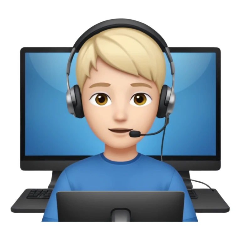 person at their computer in a call, pov from behind, we can see the screen  sticker