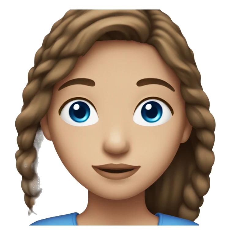 girl with medium brown hair and blue eyes  sticker