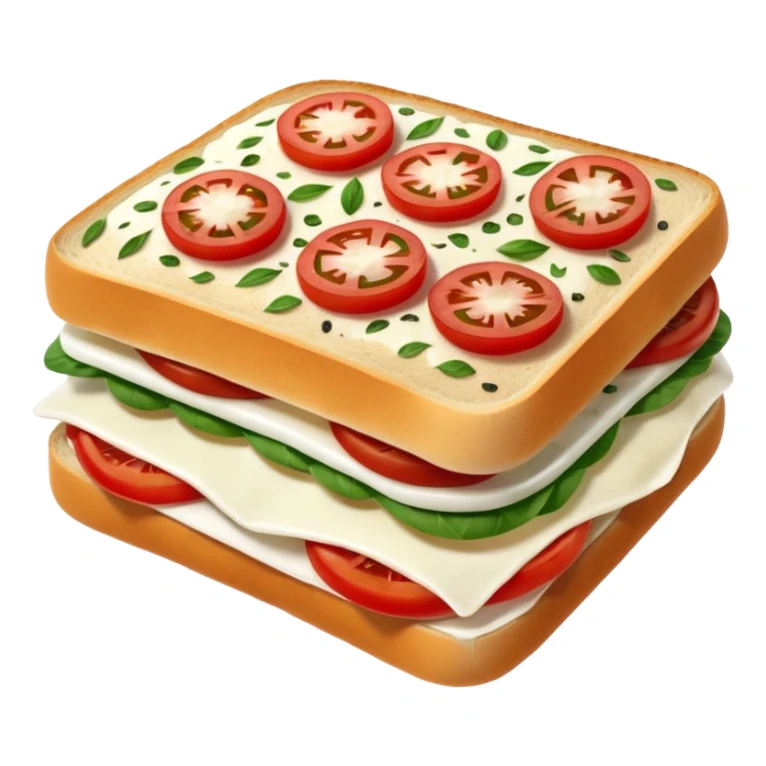 italian foccacia sandwich with tomatoes, mozzarella and basilic sticker