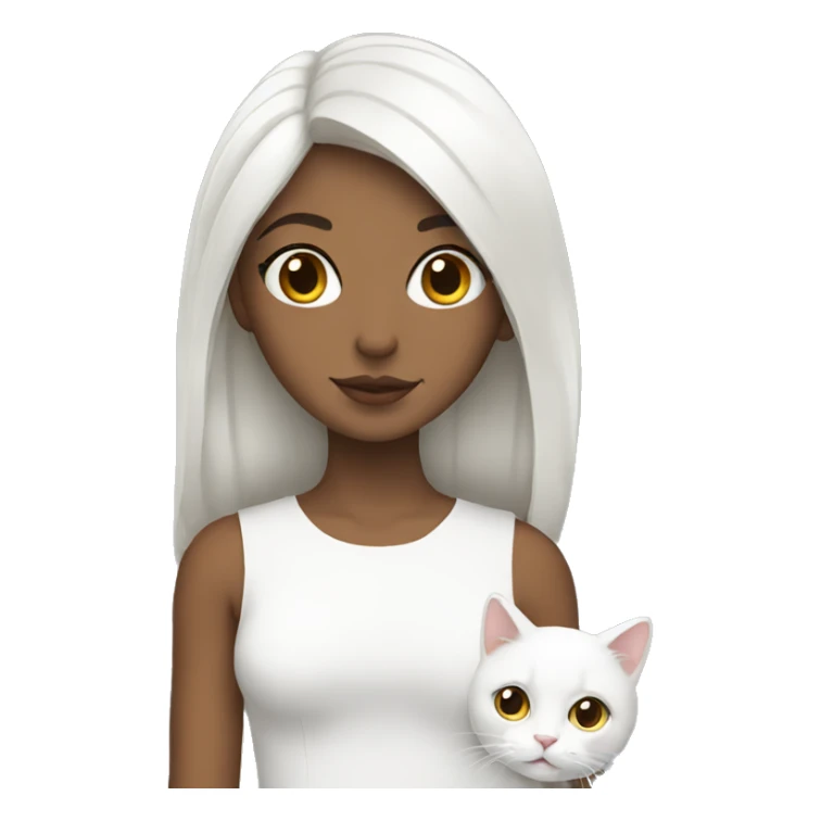Lebanese girl with a White cat  sticker