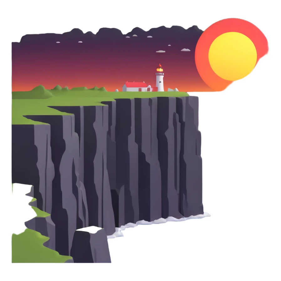 North Cape cliff with midnight sun over horizon sticker
