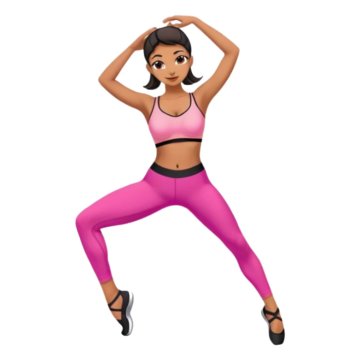 Dancer wearing a pink bra top and black leggings sticker
