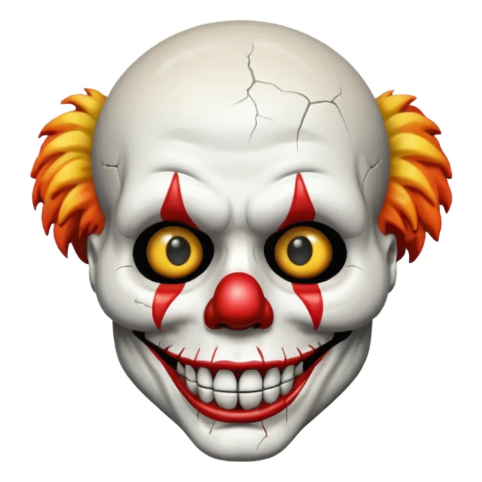 skull + clown sticker
