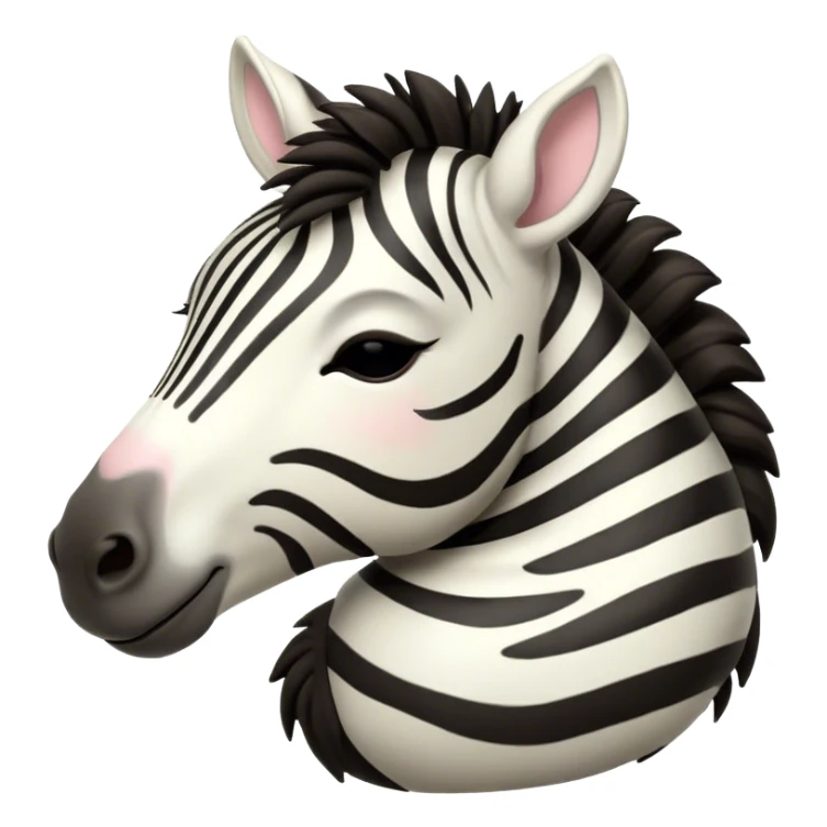 Meme-Worthy Cute Sleeping Zebra Portrait Emoji, Head resting peacefully with a contented smile, showcasing a lean, graceful build and a luxuriously soft striped fur, a refined, equine head with a long snout and alert ears, and eyes shut in a serene, restful nap, Simplified yet hilariously adorable features, highly detailed, glowing with a soft, drowsy light, high shine, relaxed and utterly lovable, stylized with an air of playful laziness, bright and heartwarming, soft glowing outline, capturing the essence of a comically sleepy zebra that feels like it could instantly become the next viral sensation of adorable slumber! sticker