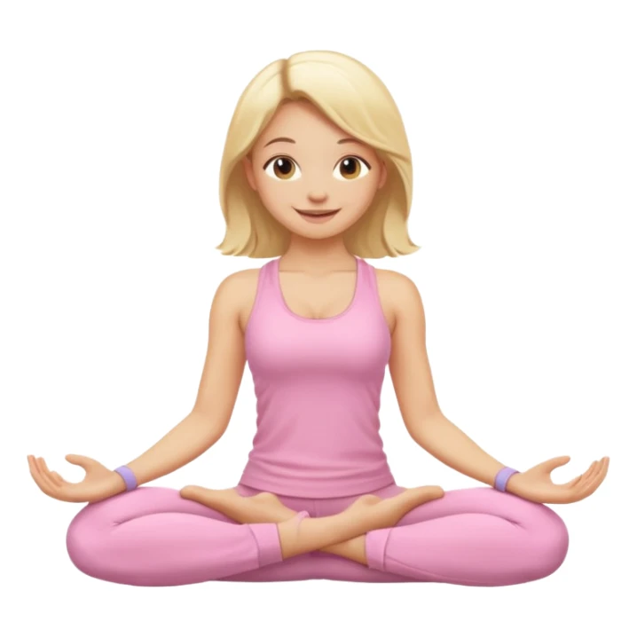 blonde yoga girl light pink clothes n sticker