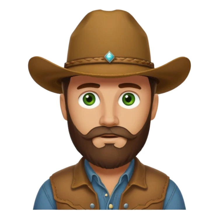 yellowstone dutton ranch cowboy with beard and green eyes sticker