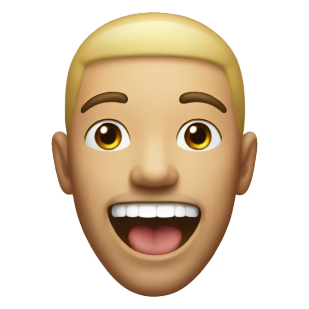 Floating smile next to a man with his mouth open sticker