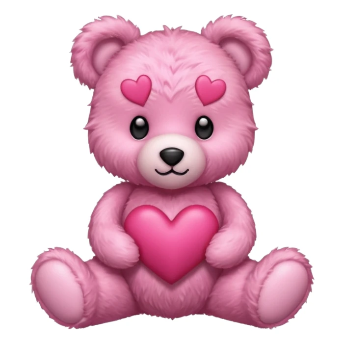 pink cute teddy bear sending hearts and love sticker