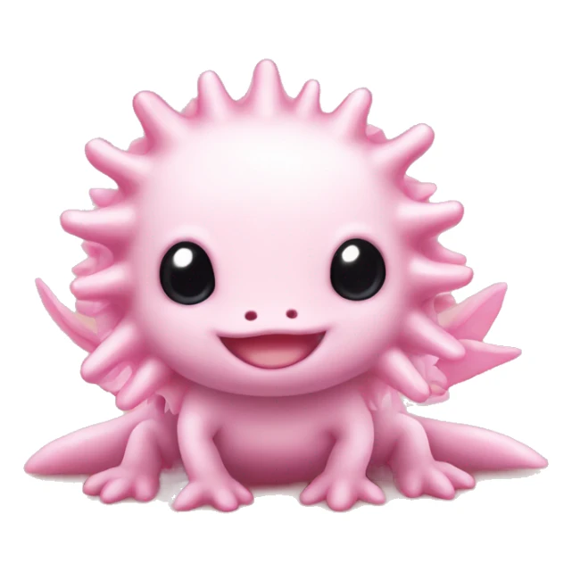 pink axolotl with amber eyes sanrio sticker