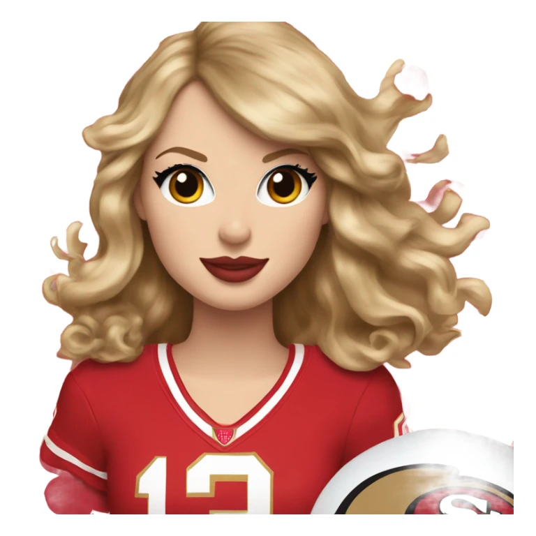 Taylor swift in 49ers colors sticker
