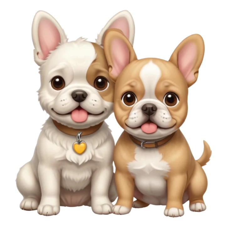 white west terrier and light brown french bulldog sticker