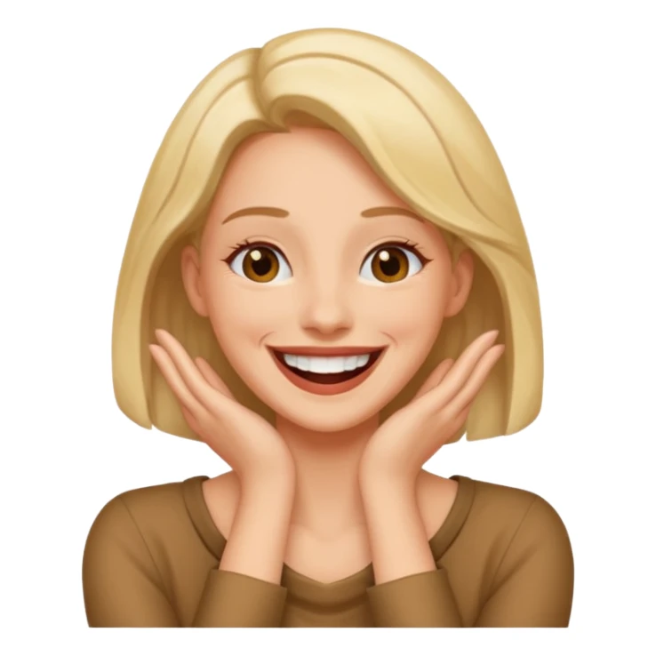 woman with hands around her neck laughing  sticker