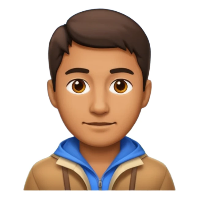 Add a mountain under the man, keep apple style emoji, no background. sticker