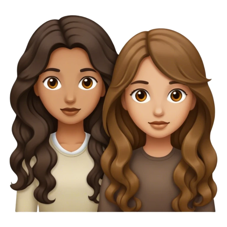 Two tan girls with long dark wavy hair sticker