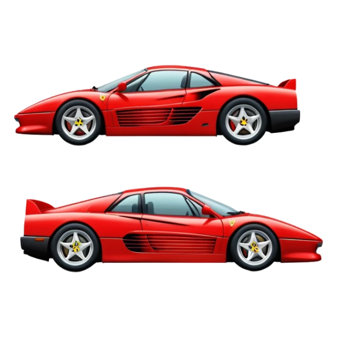 red Ferrari Testarossa sports car sticker