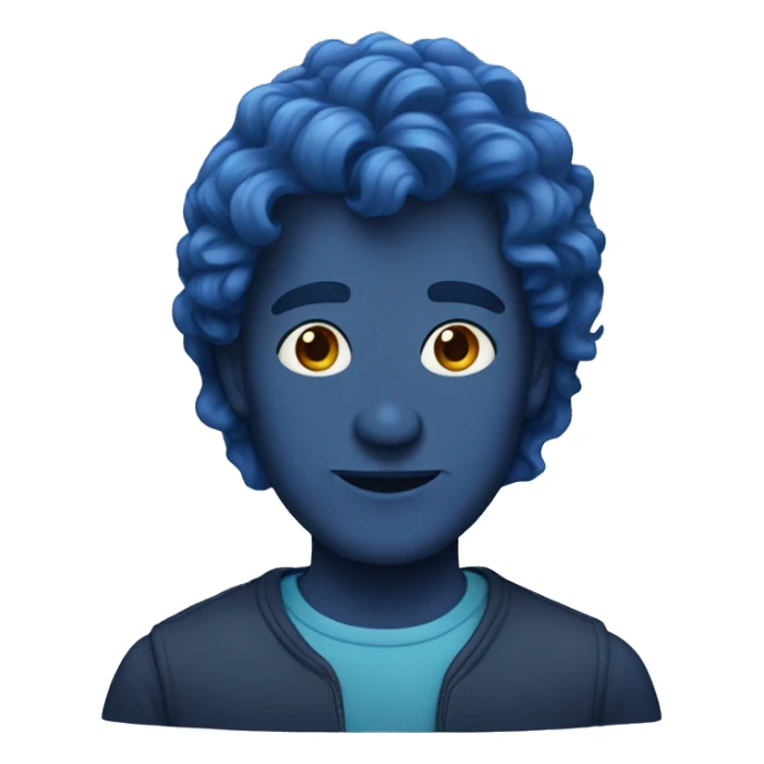 man with blue wavy hair sticker