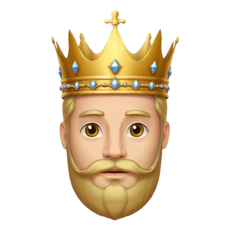 Bearded King, King with golden beard and ornate crown. sticker