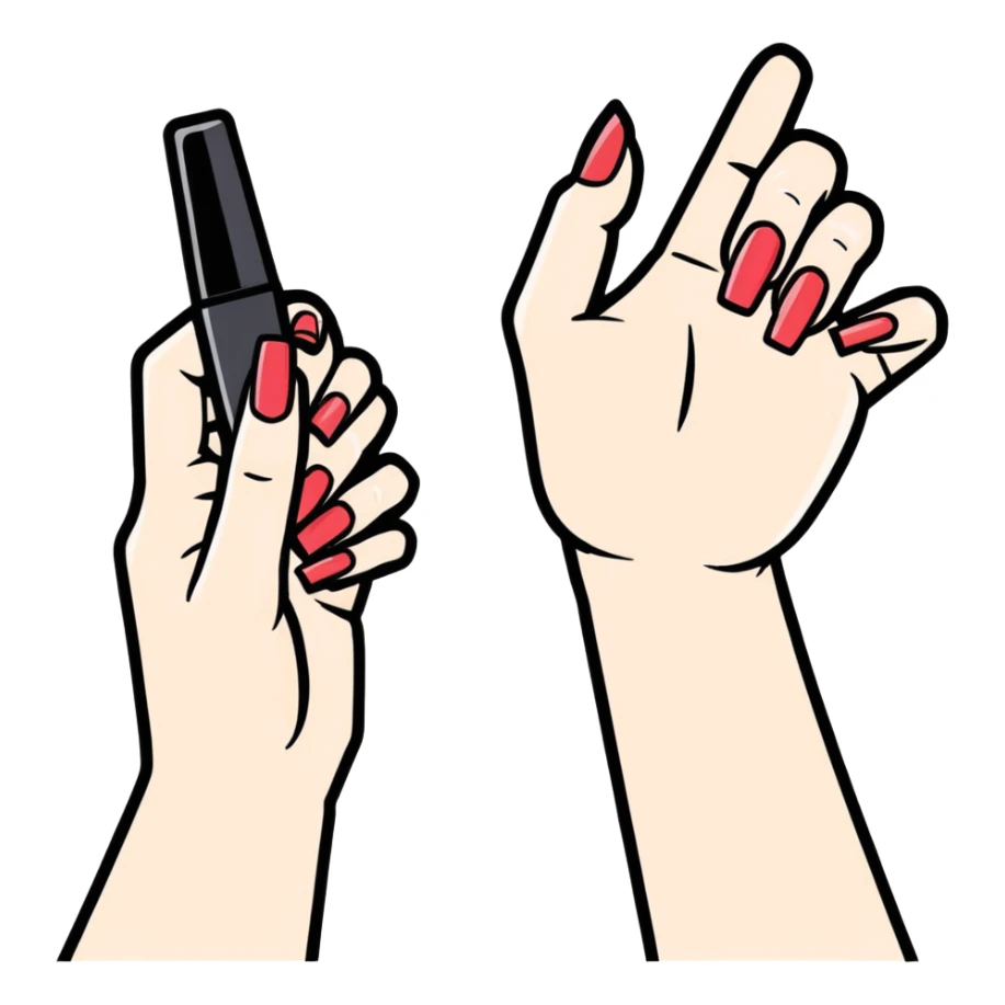 manicurist with manicure tool in one hand sticker