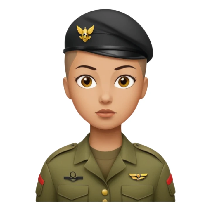 female soldier hair style sticker