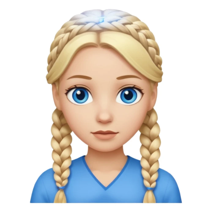 white girl with 10 blonde braids sticker