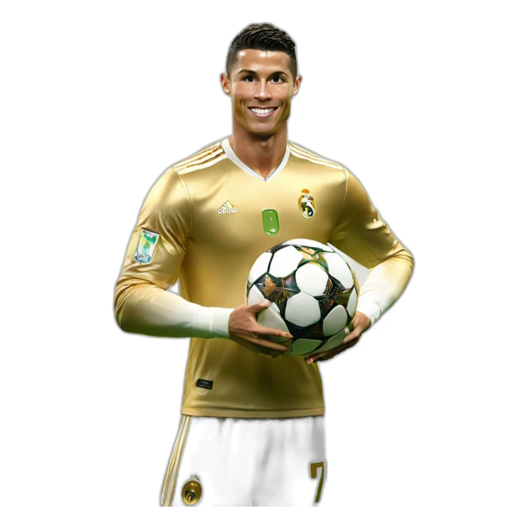 cristiano ronaldo with the golden ball award in his hand sticker
