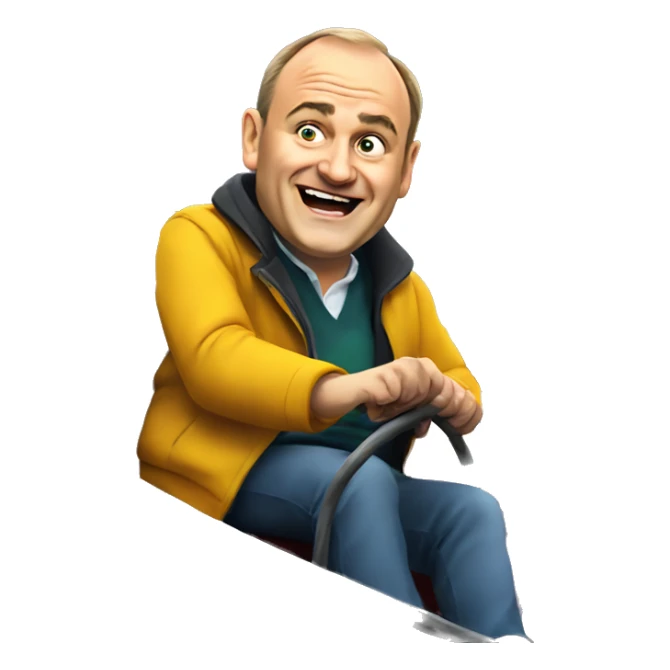 Liberal Democrat leader Ed Davey on a rollercoaster sticker