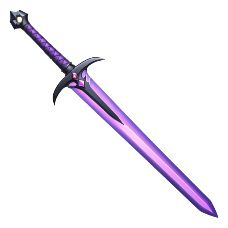 Shadow Fang — black steel + violet aura,Royal Sword. sticker