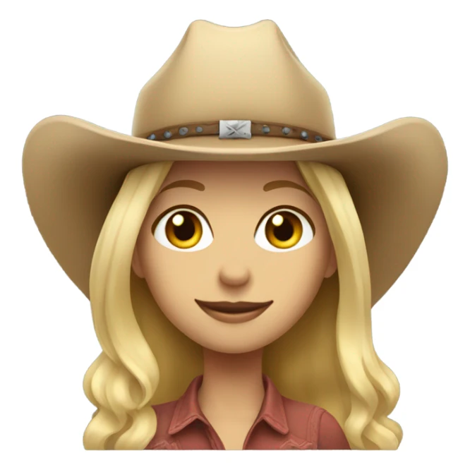 Tall blonde girl wearing a cowboy hat sticker