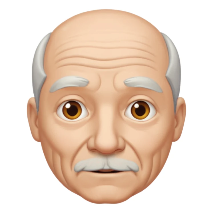 Old white bald man with grey hair sticker